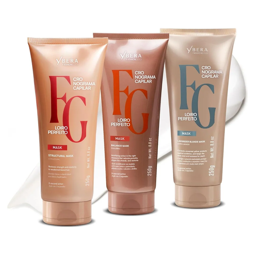 Fashion Gold Perfect Blonde Hair Mask Kit, 3 x 250 g
