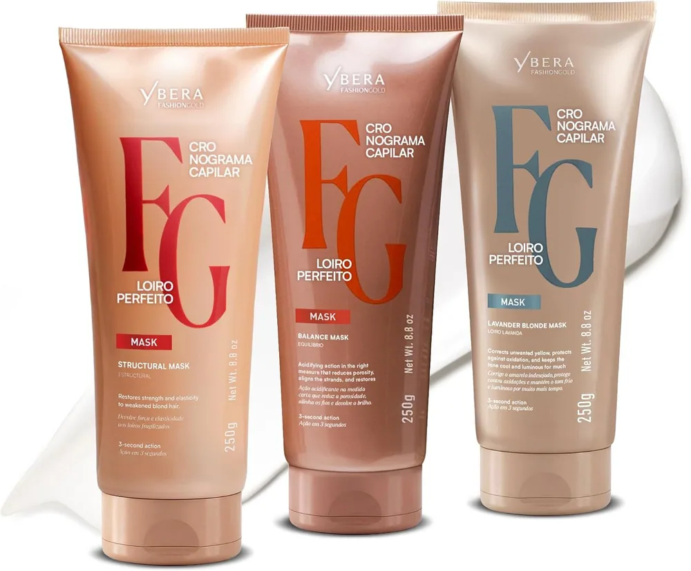 Fashion Gold Perfect Blonde Hair Mask Kit, 3 x 250 g